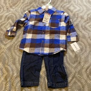 Carters 18 Months Jeans and Flannel Set- NWT